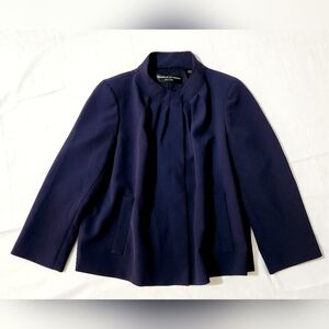 VTG Dana Buchman Suit 2 Piece Dark Blue Jacket Pants Lined Size 2P 4P